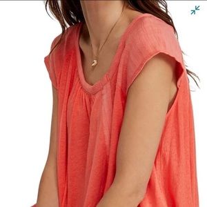 “Free People” Coral Flowy Top